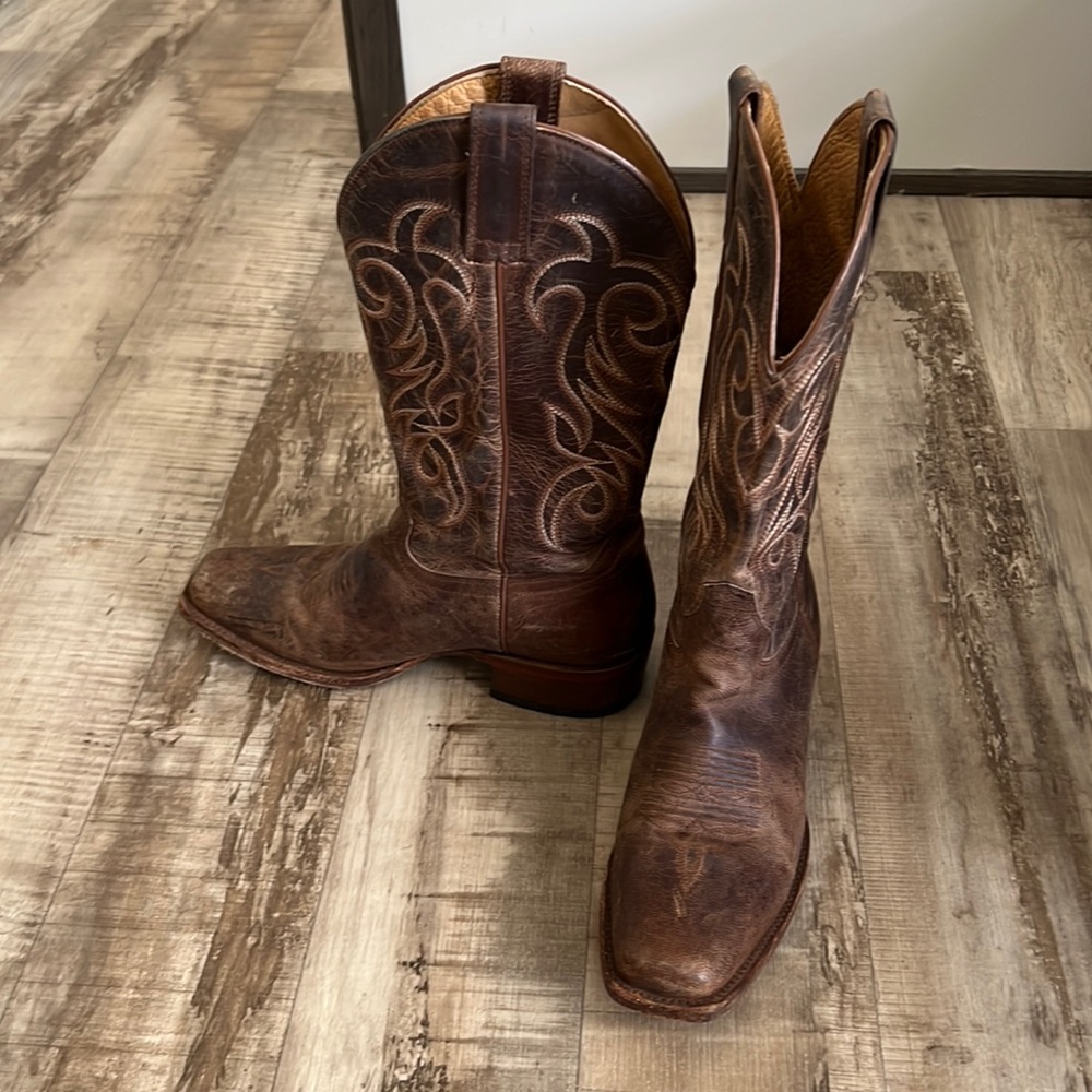 Leather cowboy boots